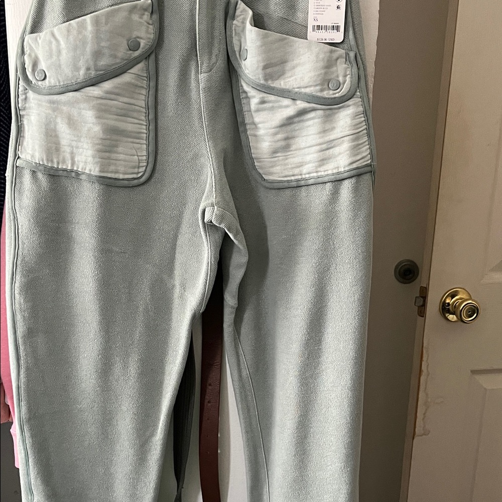 Free People Light Gray Pants with Pocket Accents